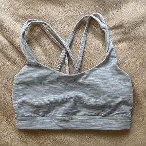 Lululemon Energy Bra, Gray and White Stripe, 4